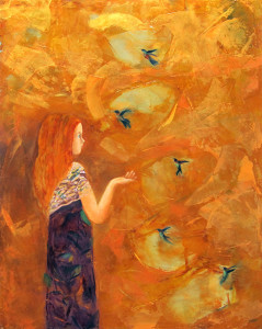 Girl with Hummingbird II, Monika Rossa