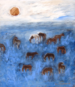 12 Ponies on Blue, Karen Bezuidenhout