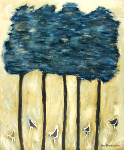 Blue Trees & Chickens, Karen Bezuidenhout 
