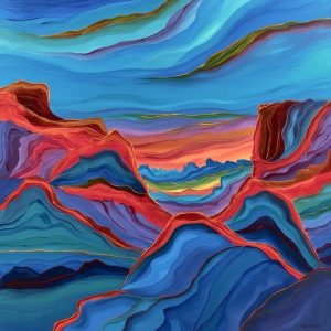 Brilliant Winter Sunset by Judy Choate 36" x 36"