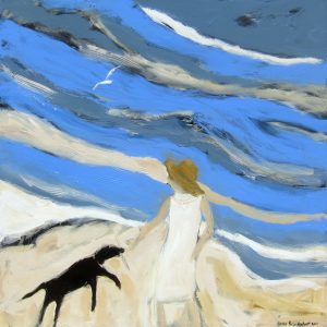 By the Sea by Karen Bezuidenhout, 48" x 48", acrylic on canvas, $5,400