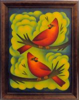 Cardinal Friends
Sushe Felix 
19" x 15"
acrylic on panel
$1150