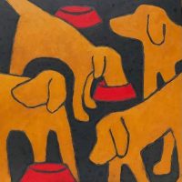Four Dogs
Jaime Ellsworth 
24" x 24"
acrylic on canvas
$1100