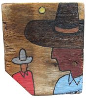 Two Cowboys
Ryan Hale
6" x 5.5"
acrylic on found wood
$65