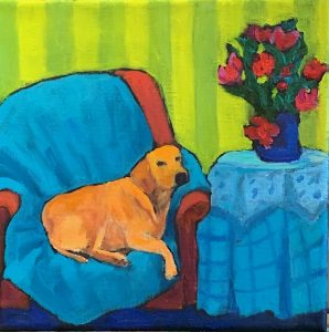 Nap Time by Judy Feldman, 8" x 8", oil on canvas