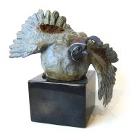 Dust Bath 
Barbara Duzan
10" x 9" x 5"
bronze. stone base
$1500