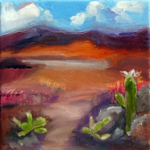 Into the Dawn by Laurelea Kim, 8" x 8", oil and cold wax on canvas