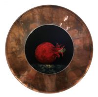 Pomegranate
Monika Rossa 
6-1/2"
oil on panel in plexi frame
$625