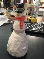 Snowman with Tophat
Alan Potter 
7-1/2" Tall x 3" x 3"
ceramic
$78