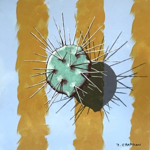 Small Opuntia I by Timothy Chapman, 8" x 8", acrylic on wood panel