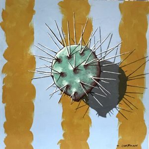Small Opuntia II by Timothy Chapman, 8" x 8", acrylic on wood panel