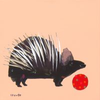 Porcupine Plays Ball
Trevor Mikula
12" x 12"
acrylic on canvas
$450