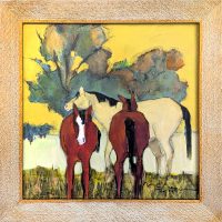 Two Bays and a Buckskin
Peggy McGivern
14.5" x 14.5"
acrylic on canvas
$1050