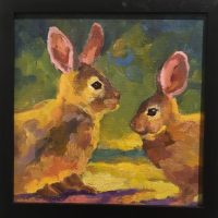 Naughty or Nice - Bunnies
Sarah Webber
11-1/4" x 11-1/4"
oil on panel
$275
