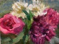 Pink Rose and Dahlias
Sarah Webber
6" x 8"
oil on canvas
$125