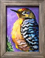 Pondering Woodpecker
Sarah Webber
8-1/4" x 6-1/4"
acrylic on canvas
$275