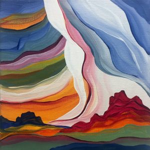 Windy Day by Judy Choate, 8" x 8", acrylic on canvas