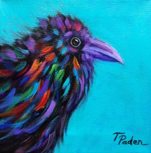 Baby Raven by Theresa Paden, acrylic on canvas