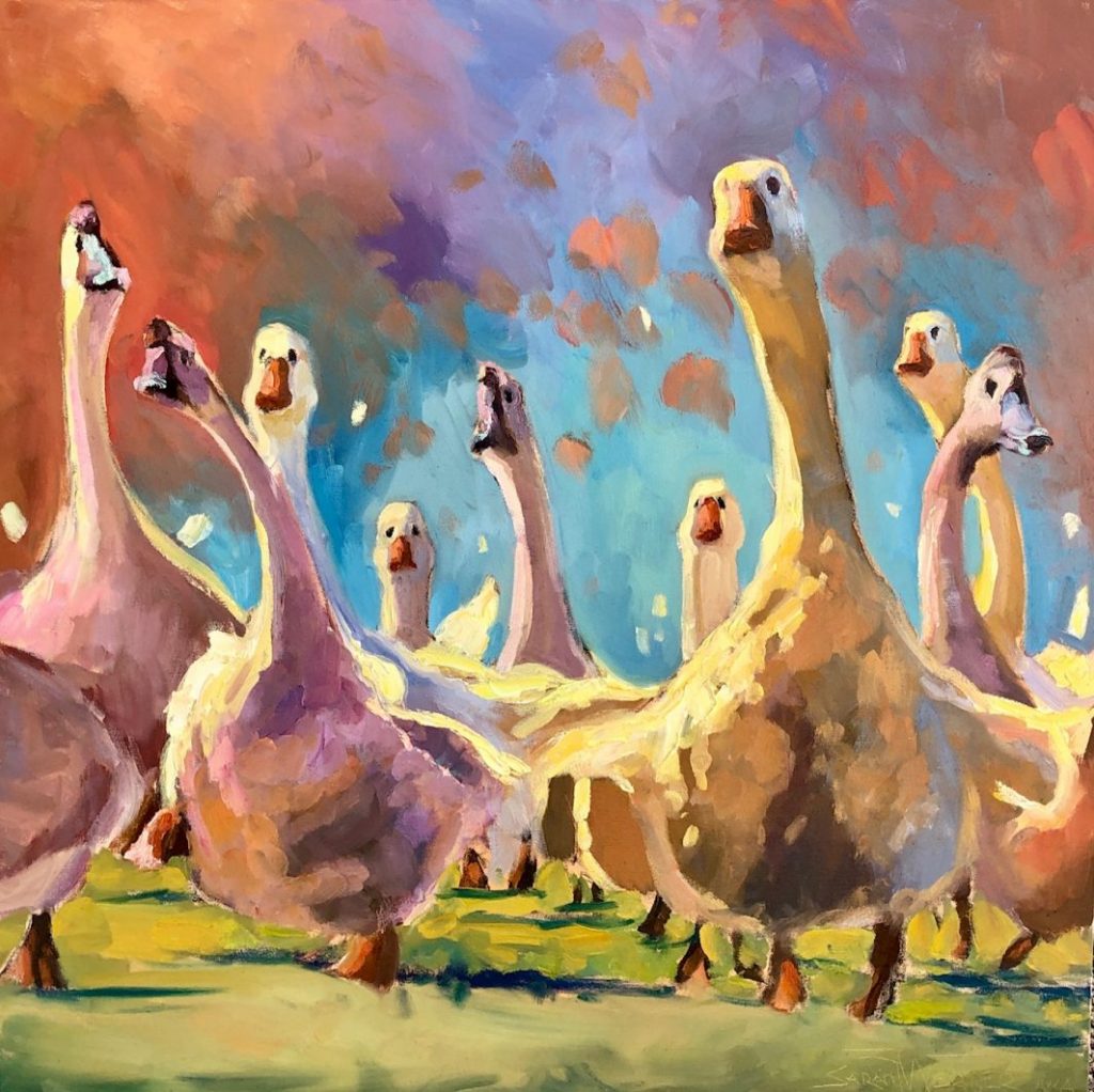 Wild Goose Chase by Sarah Webber36" x 36"oil on canvas$4285