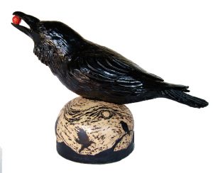 Raven with Sgraffito Base by
