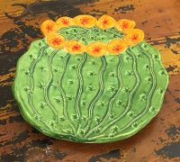 Barrel Plate with Orange Flowers
Robin Chlad
7" x 7"
ceramic
$60