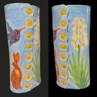 Hummer and Rabbit Vase
Robin Chlad
10-3/4" x 5" x 3-1/2"
ceramic
$160