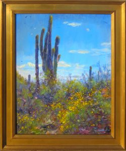Yellow Flowers and Cactus by
