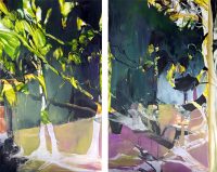 Flourishing Night of Green Thoughts
Julia Lambright 
31.75" x 45.50" - diptych
egg tempera and oil on panel
$3900