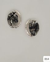 Sterling Silver Tourmalinated Quartz “rose cut” 
earrings on SS posts & backs
$375