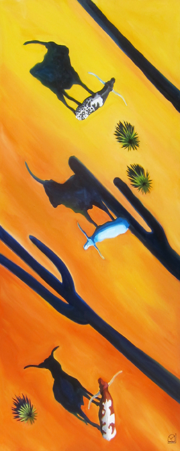 Longhorns and Saguaros by