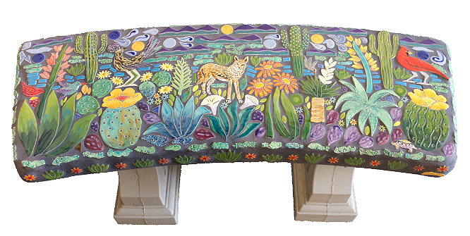 Mountain Desert Garden Bench by