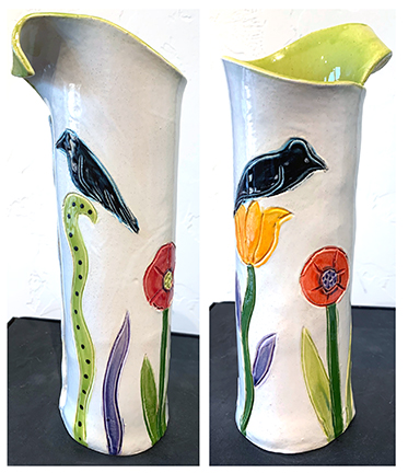 Calle Round Vase, White by
