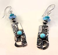 Earrings 
Doris King
Turquoise and Dichrolic Beads
$145