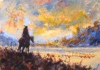 Rider of Unyielding Dawn
Jeremy Serna
48" x 68"
acrylic on canvas
$7550