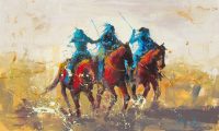 Azure Echoes in Fiery Light
Jeremy Serna
36" x 60"
acrylic on canvas
$5200