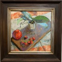 Tomatoes and Orchids
Kris Rehring
17.25" x 17.25"
oil on shellacked paper
$850