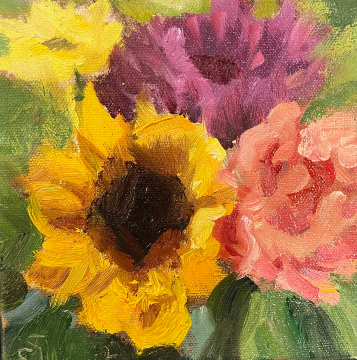 Bouguet Study - Sunflower & Dahlias by