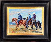 A Day in the Saddle
Nancy Rynes 
14-1/2" x 17-1/2"
oil on panel
$865