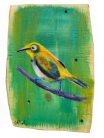 Swinhoe's White-Eye
Anneliese Chittock
7" x 5"
mixed media on panel
$95